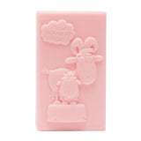 Inside of 100g Australian Goats Milk and Rose Oil Soap featuring 3D goat extrude