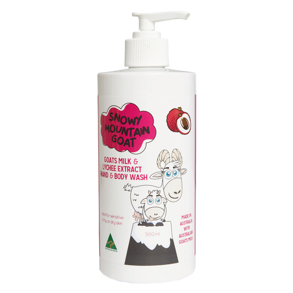 Australian Goats Milk and Lychee Extract 500ml Hand & Body Wash 